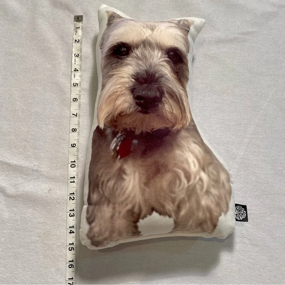 All About Vibe Double Sided Miniature Schnauzer Shaped Pillow 15”